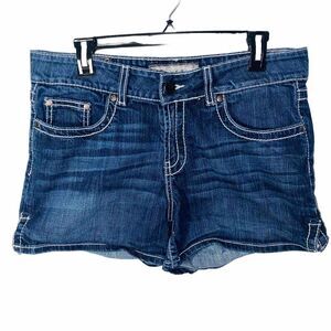 BKE Shorts Blue Denim Culture Buckle Thick Stitching Women’s Size 32